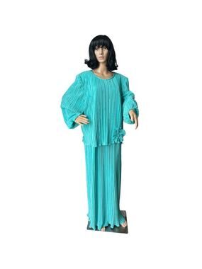 American Vintage Lady Helene Plisse pleats formal dress with bow size 26.5